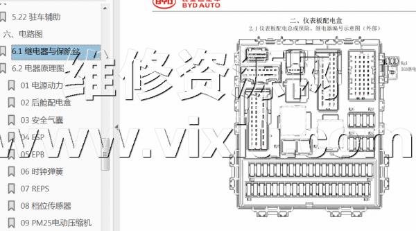 比亚迪元维修手册电路图