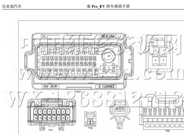 2017年比亚迪秦EV300电路图及详细分析